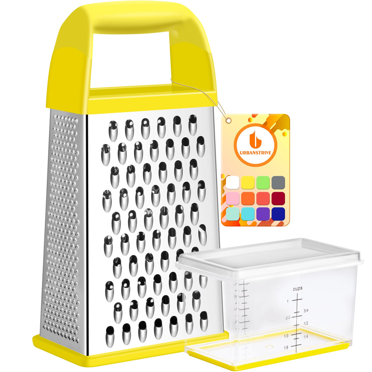Cheese Grater With Container Box Grater Stainless Steel Kitchen Black