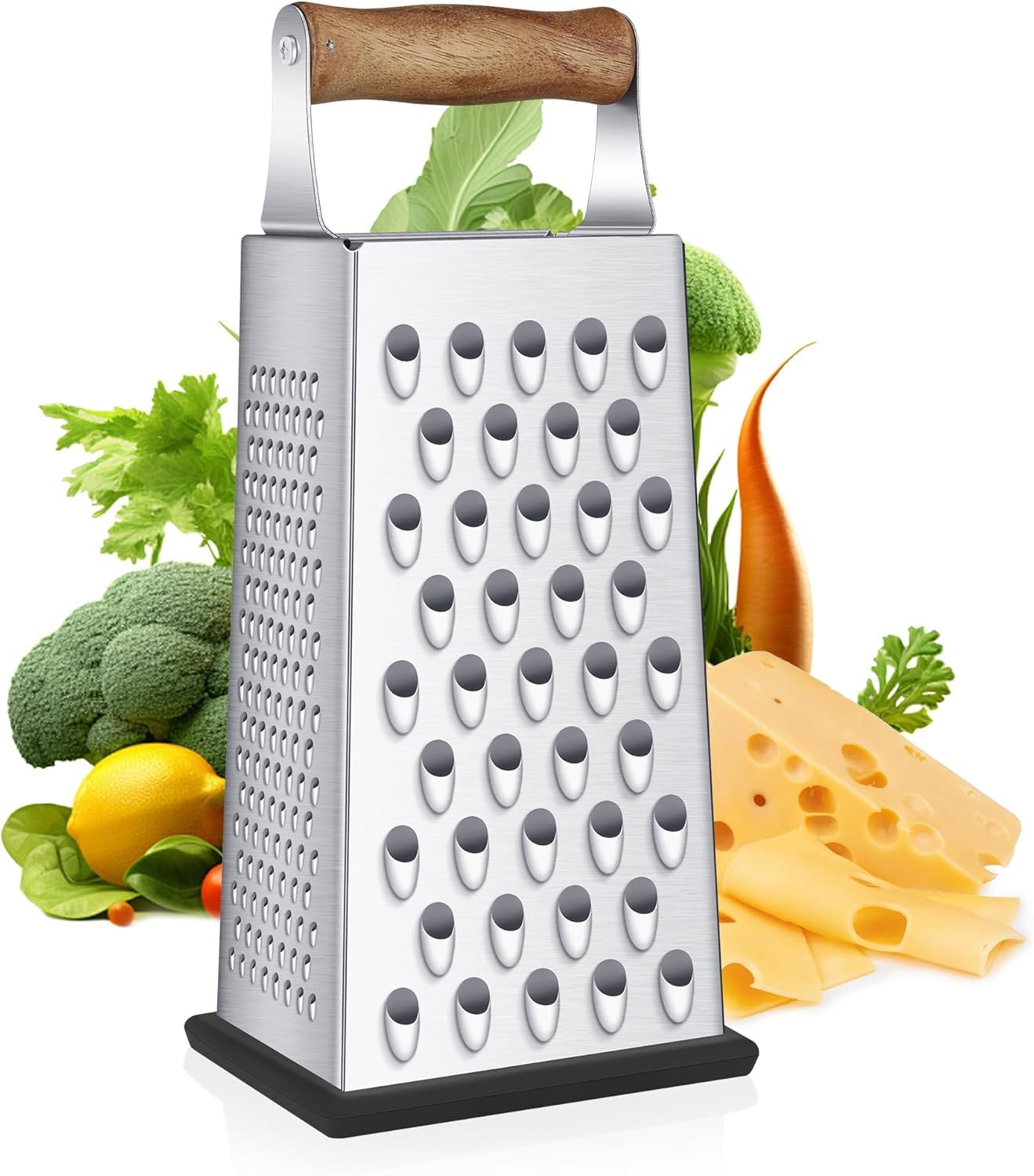 Kaishun Mini Cheese Grater,4-Sided Box Grater for Cheese, Vegetable & Fruit