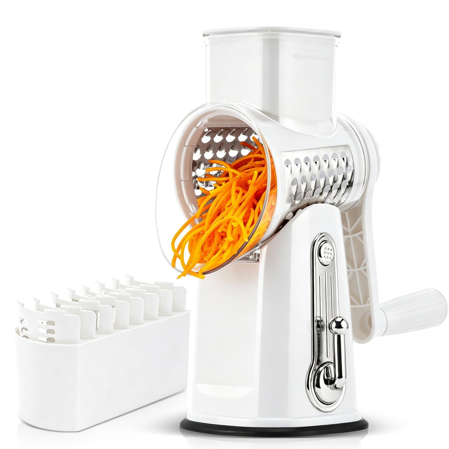 SUSTEAS Rotary Cheese Grater 5 Blades,Kitchen Mandoline Vegetable Slicer
