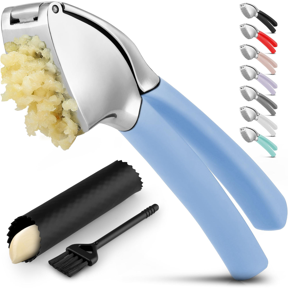 Zulay Kitchen Metal Comfort Grip Garlic Press