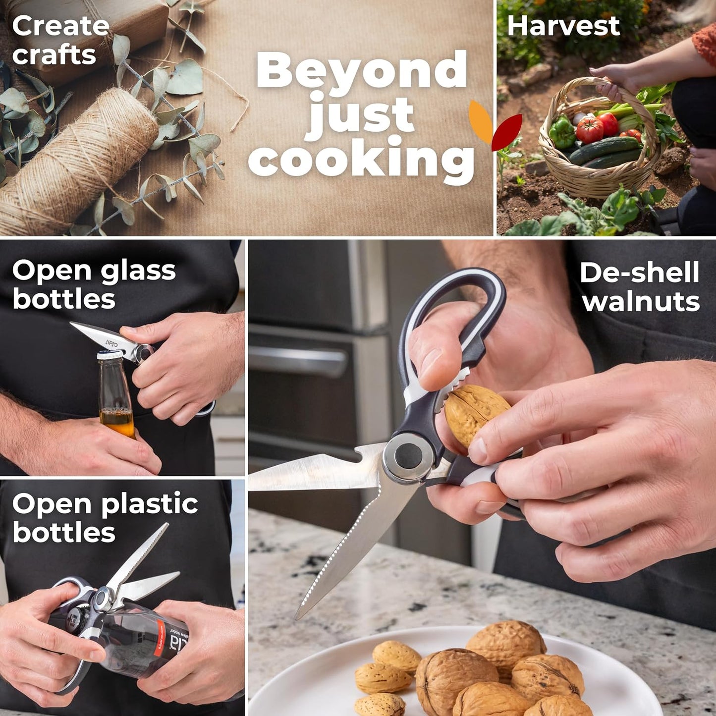 Gidli Kitchen Shears & Seafood Scissors Set - Lifetime Replace. Warranty*