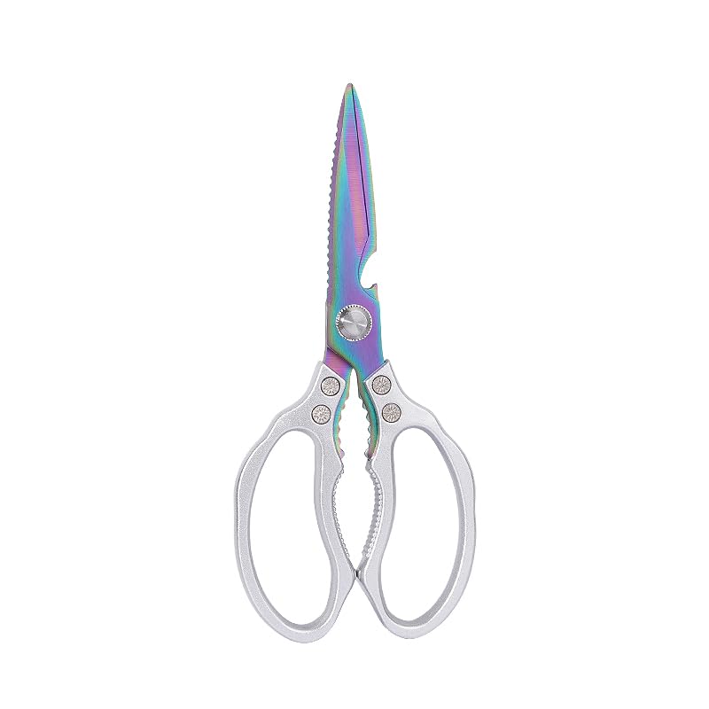 AWinjoy Kitchen Scissors, Heavy Duty Sharp Shears Dishwasher Safe, Kitchen Accessories Cooking Shears for Meat Chicken Fish Poultry Herb Bread (gold)