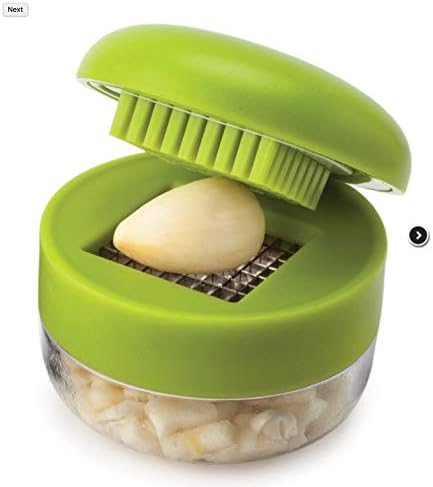 Joie Garlic Press and Chopper with Storage Container, Stainless Steel Blade