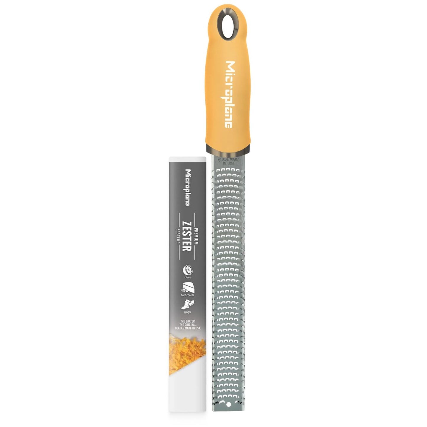 Microplane Premium Classic Series Zester 18/8, Black - Lemon Zester & Cheese Grater & Vegetable Grater - Citrus, Parmesan Cheese, Garlic, Ginger, Nutmeg, Chocolate - Stainless Steel Grater