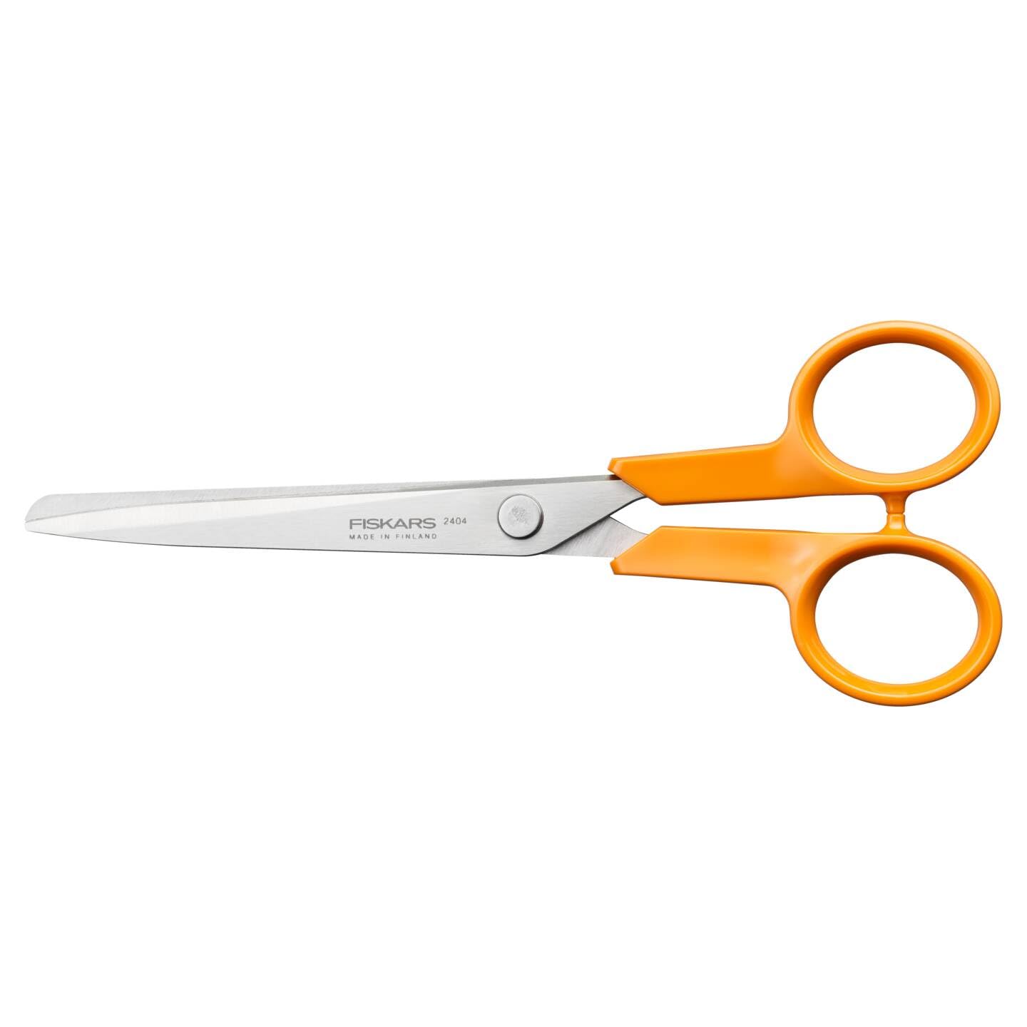 Fiskars Classic Kitchen Scissors, Serrated Blades, Right-Handed use, Total Length: 18.7 cm, Improved Torx Screw and More Ergonomic Handle, Quality Steel/Plastic, Orange, 1075051