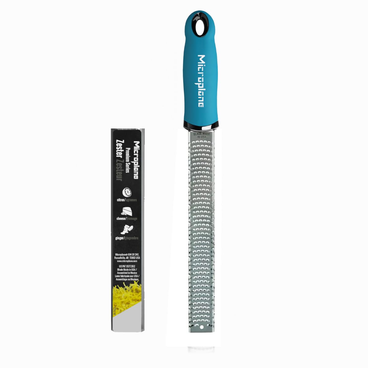 Microplane Premium Classic Series Zester 18/8, Black - Lemon Zester & Cheese Grater & Vegetable Grater - Citrus, Parmesan Cheese, Garlic, Ginger, Nutmeg, Chocolate - Stainless Steel Grater
