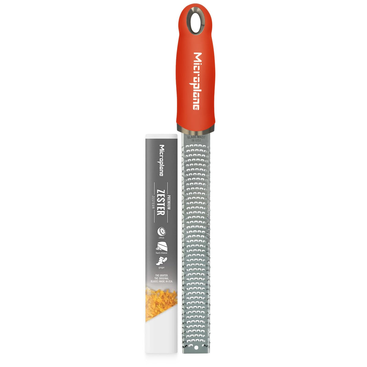 Microplane Premium Classic Series Zester 18/8, Black - Lemon Zester & Cheese Grater & Vegetable Grater - Citrus, Parmesan Cheese, Garlic, Ginger, Nutmeg, Chocolate - Stainless Steel Grater
