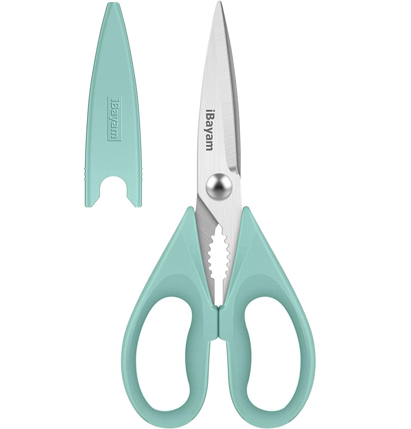 iBayam 2 Pack All Purpose Kitchen Scissors Shears Heavy Duty, Blade Covers