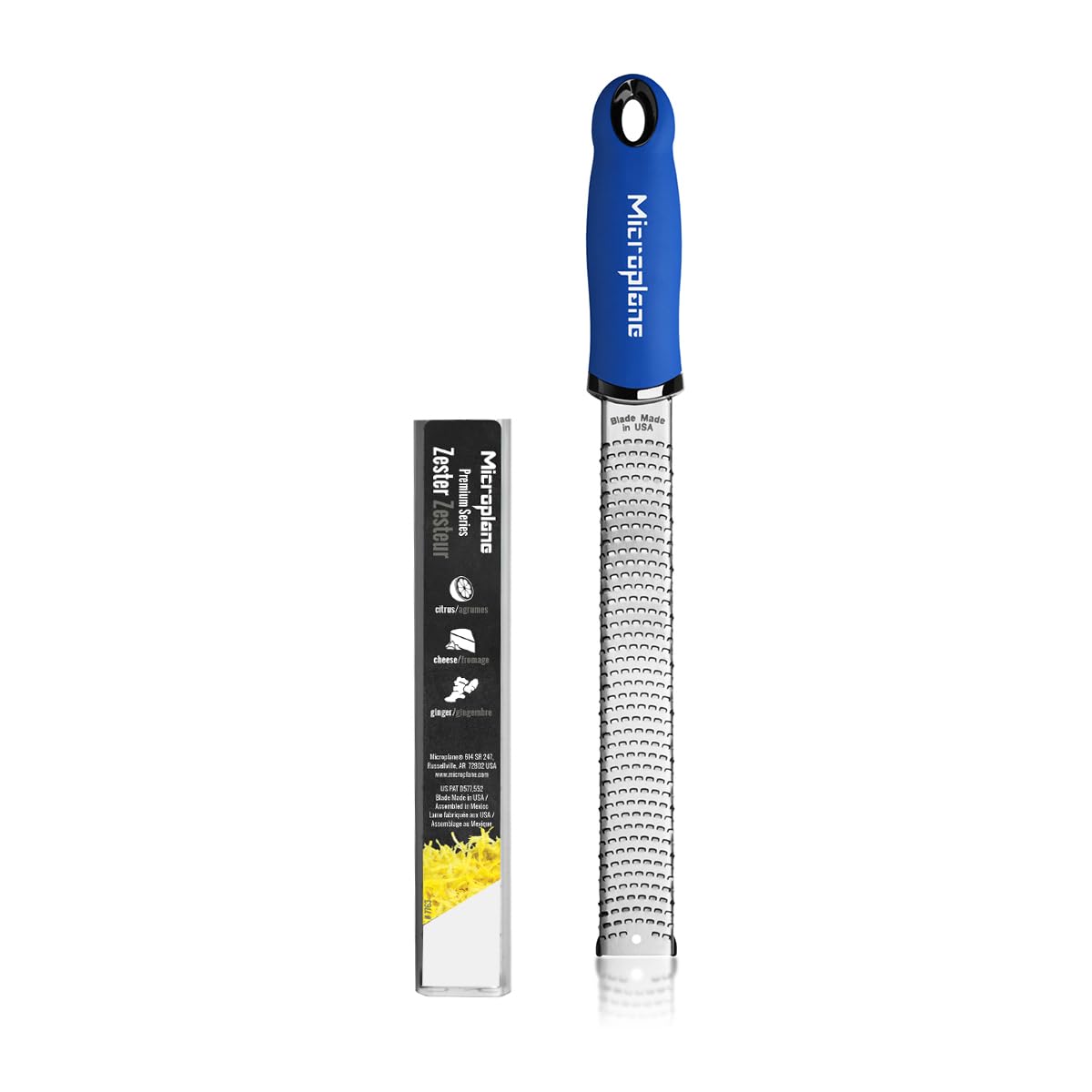 Microplane Premium Classic Series Zester 18/8, Black - Lemon Zester & Cheese Grater & Vegetable Grater - Citrus, Parmesan Cheese, Garlic, Ginger, Nutmeg, Chocolate - Stainless Steel Grater