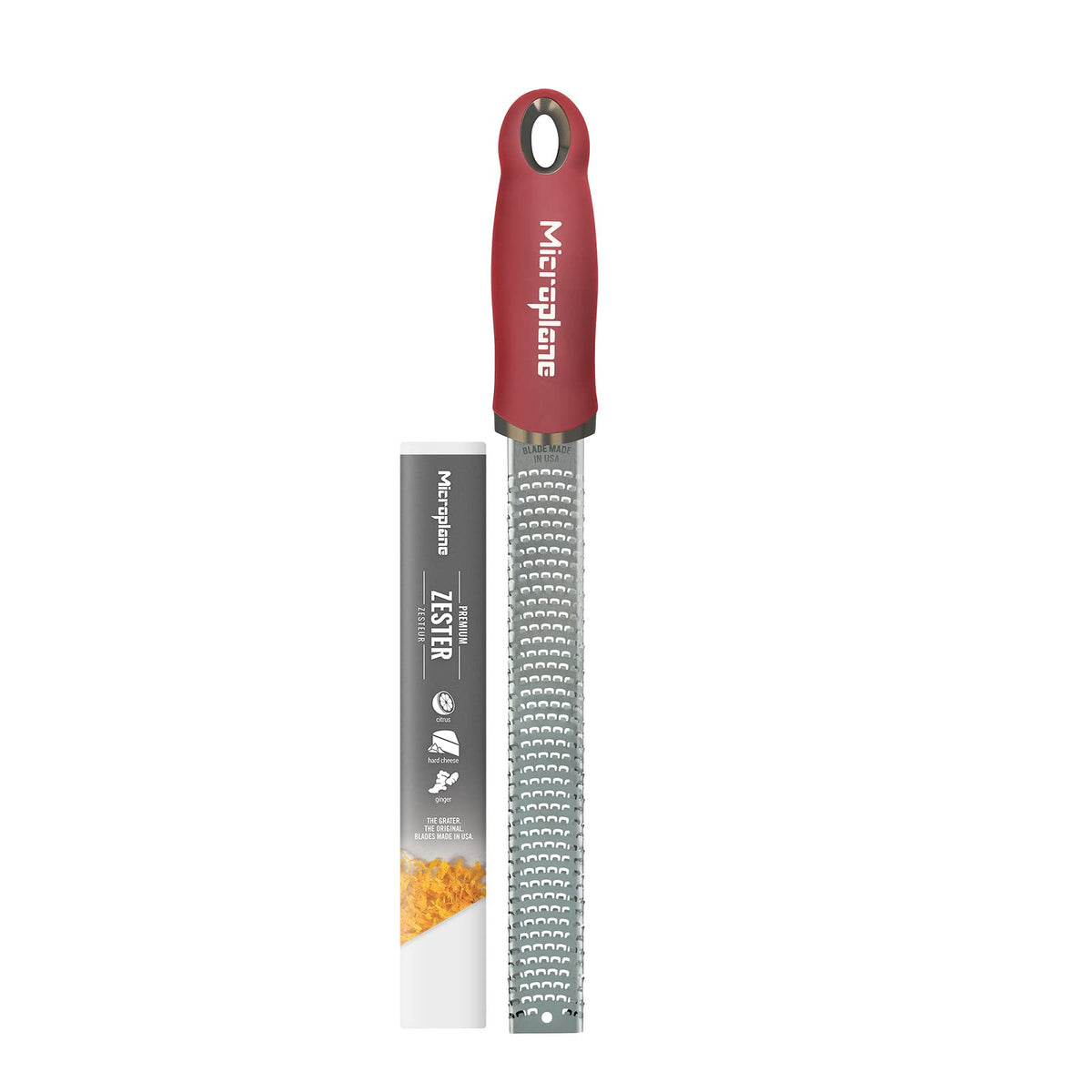 Microplane Premium Classic Series Zester 18/8, Black - Lemon Zester & Cheese Grater & Vegetable Grater - Citrus, Parmesan Cheese, Garlic, Ginger, Nutmeg, Chocolate - Stainless Steel Grater