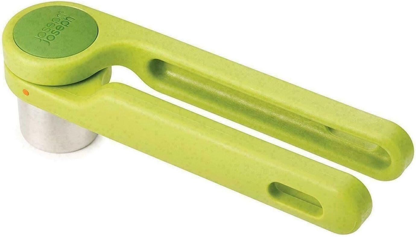 Joseph Joseph Helix Garlic Press Mincer Ergonomic Twist-Action Hand Juicer, Stainless Steel