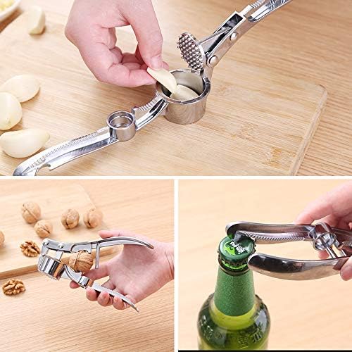 Stainless Steel Garlic Press, 5 in 1 Kitchen Mincer and Crusher