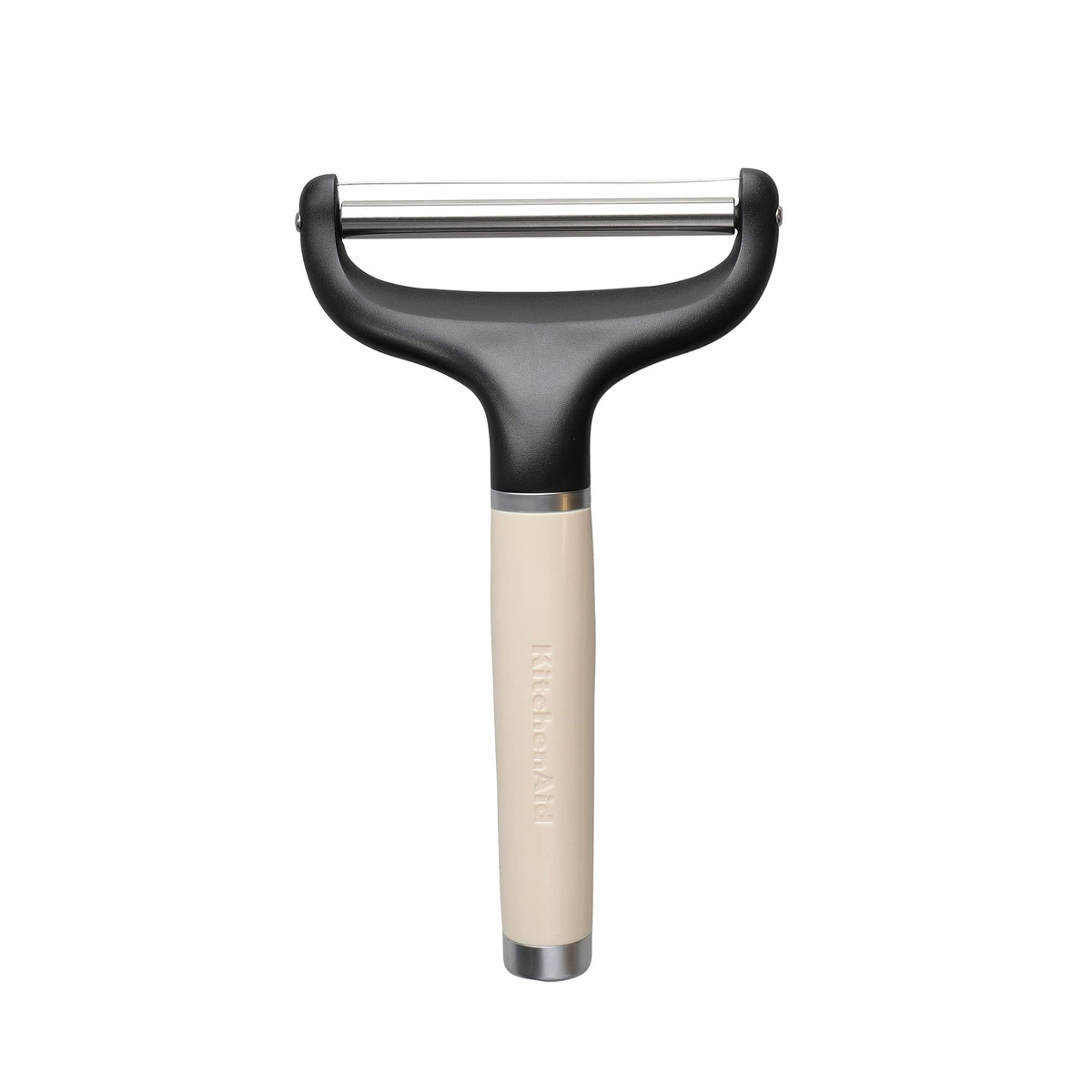 KitchenAid Garlic Press Crusher, Strong Stainless Kitchen Utensil, Removable Basket, Almond Cream