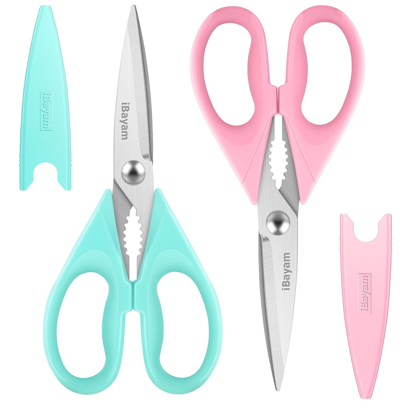 iBayam 8.7" All Purpose Kitchen Shears Heavy Duty with Protective Sheath
