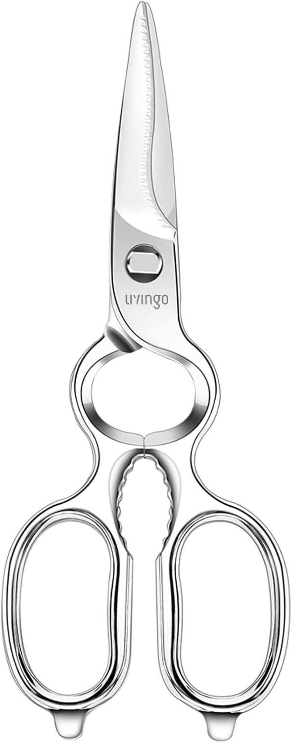 LIVINGO 8.5" Kitchen Shears Heavy Duty Forged Stainless Steel Scissors