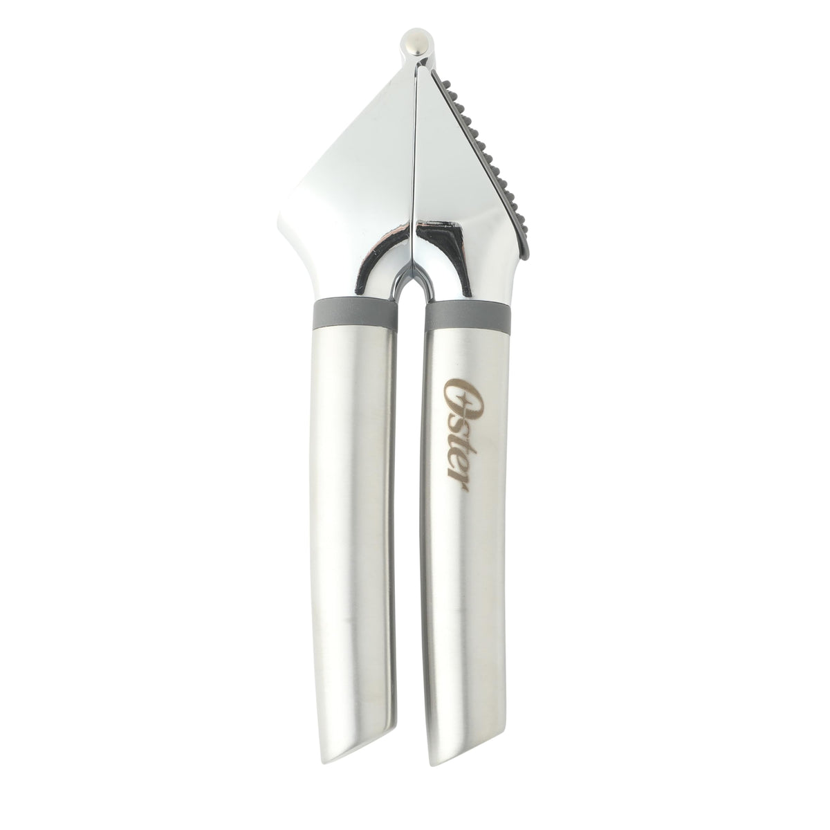 Oster Chadswyck 7.7” Garlic Press, Stainless Steel Garlic Mincer & Crusher, Easy Squeeze, Dishwasher Safe