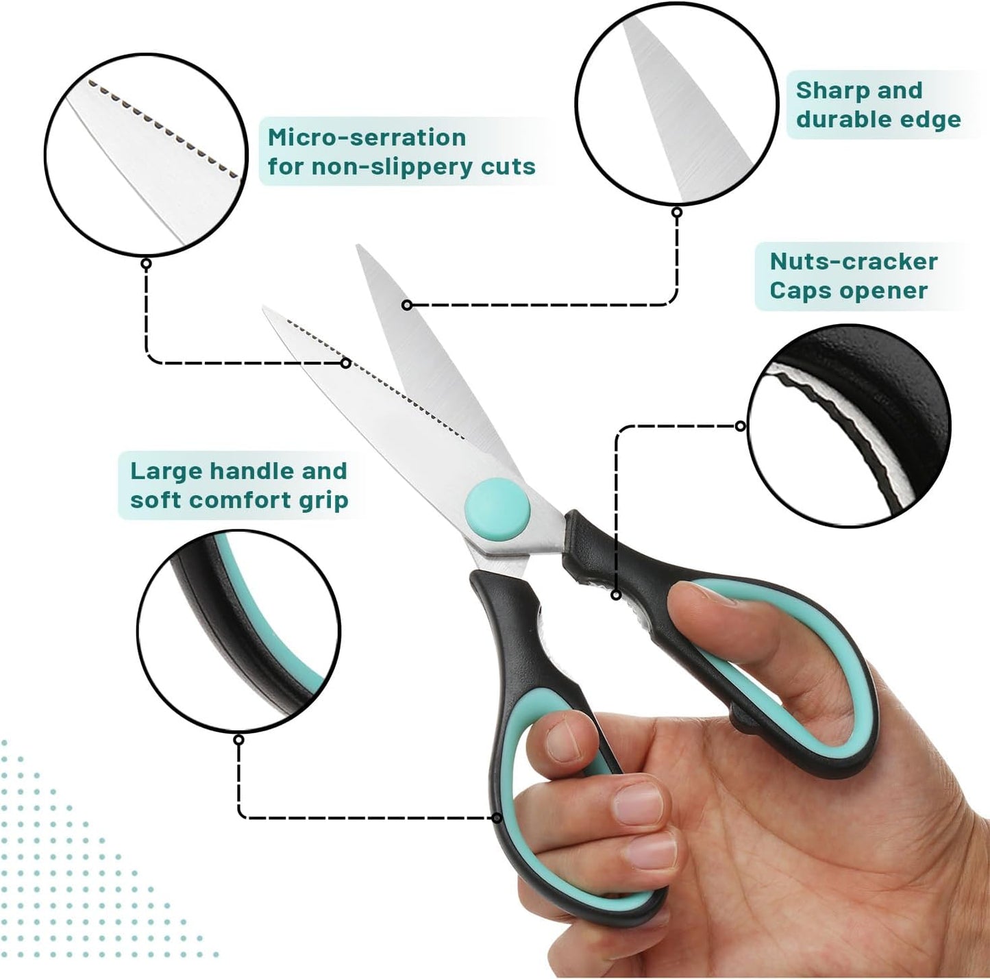 Mr. Pen- All Purpose Kitchen Shears with Protective Sheath, 8 Inch