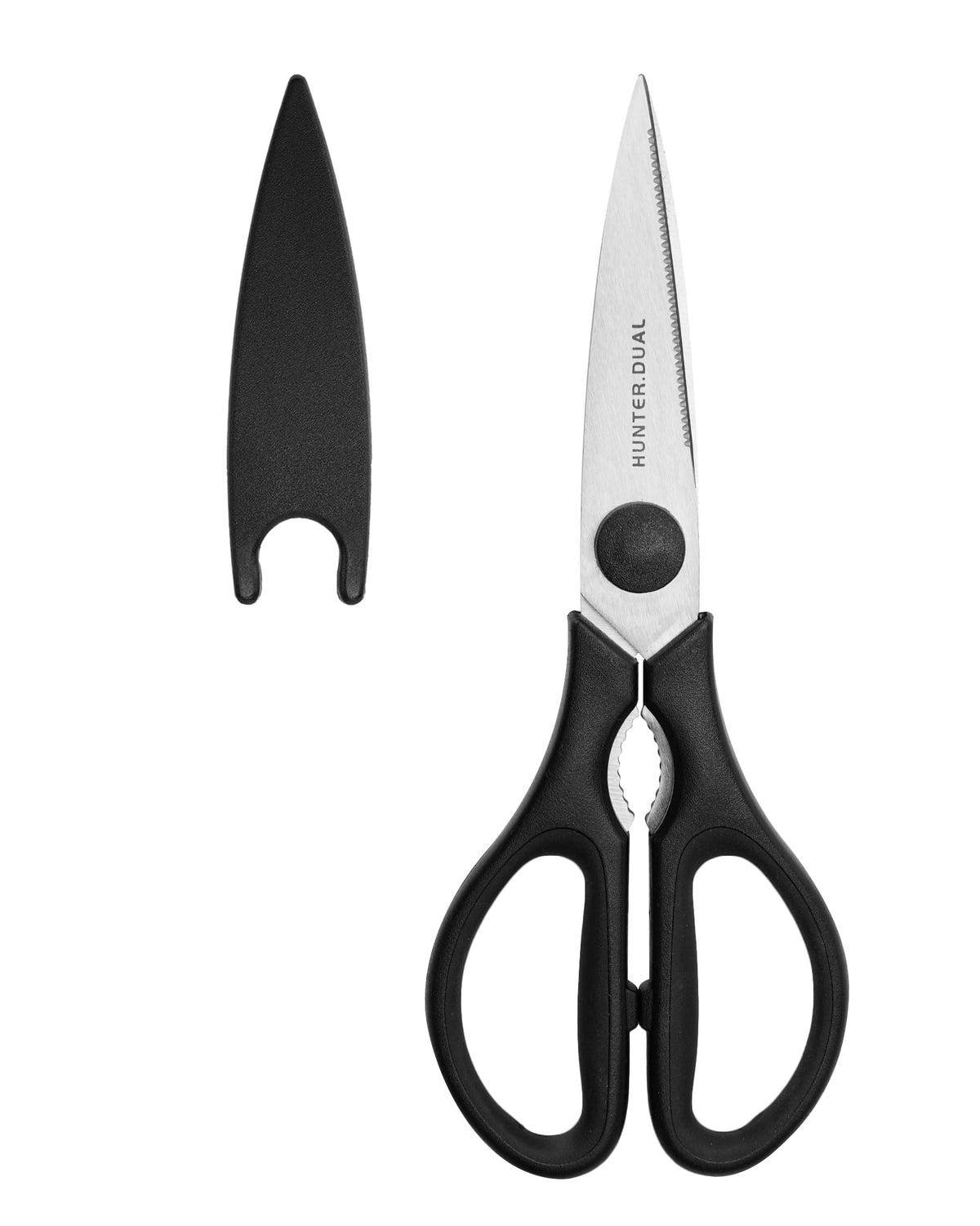 Kitchen Scissors for Food, HUNTER.DUAL Heavy Duty Come Apart Poultry Shears for Cooking, All Purpose for Cutting Chicken, Meat, Fish & Vegetables (Black, 8.35 Inch)