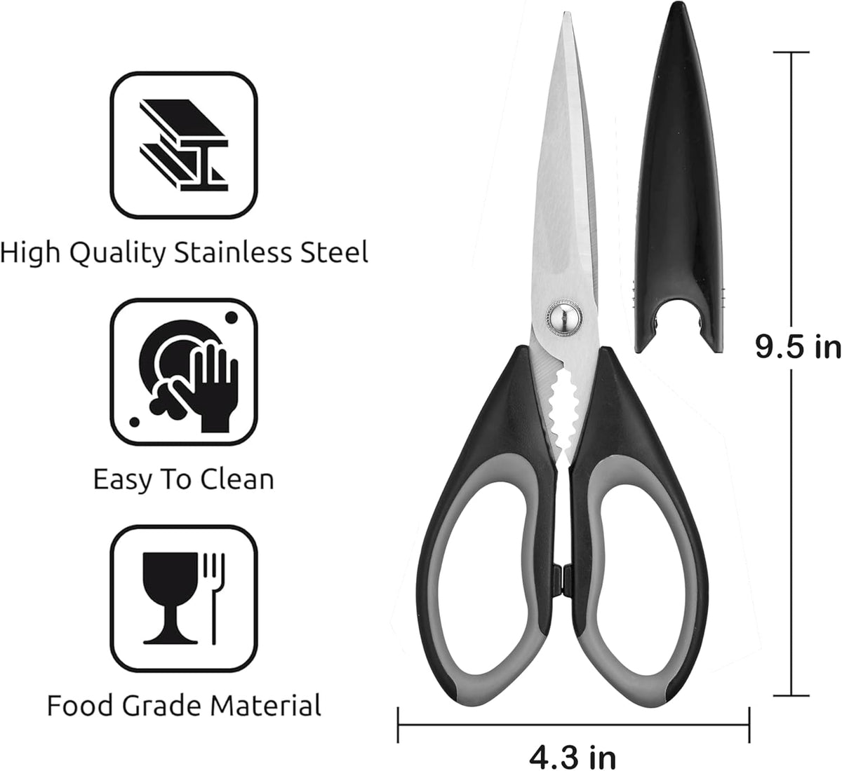 OMDAR 3 Pack Kitchen Scissors - Food Grade Kitchen Shears