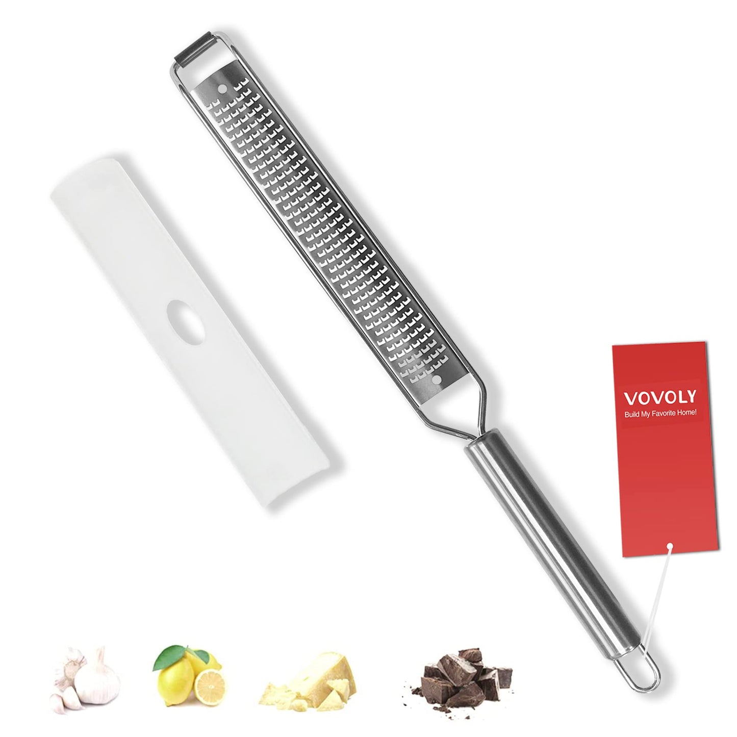 VOVOLY Zester Grater Set, 4 Pack-Fine/Coarse/Extra Coarse/Slider Attachment