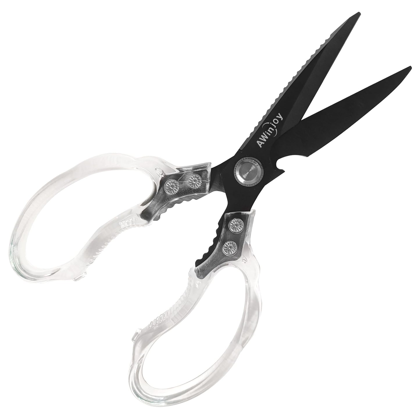 AWinjoy Kitchen Scissors, Heavy Duty Sharp Shears Dishwasher Safe, Kitchen Accessories Cooking Shears for Meat Chicken Fish Poultry Herb Bread (gold)
