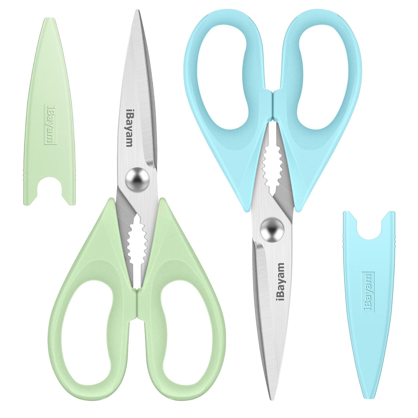 iBayam All Purpose Kitchen Shears with Protective Sheath, Black, 8.7 inch