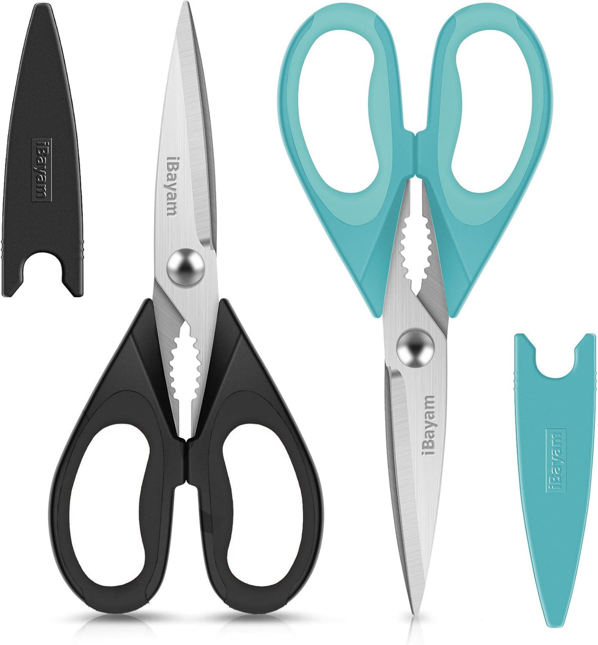 iBayam Kitchen Scissors Shears All Purpose Heavy Duty, Protective Sheath
