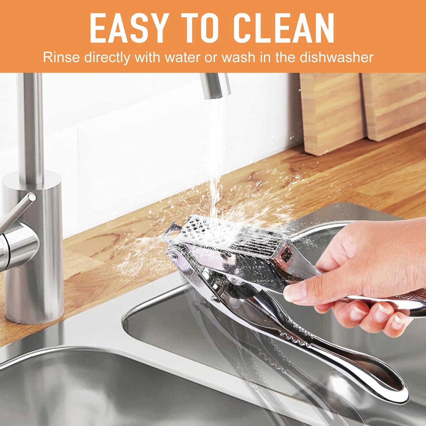 Garlic Press and Slicer 2 in 1, Heavy Duty Garlic Mincer, Crusher with Ergonomic Handle - Perfect for Home Cooks and Professional Chefs Alike.