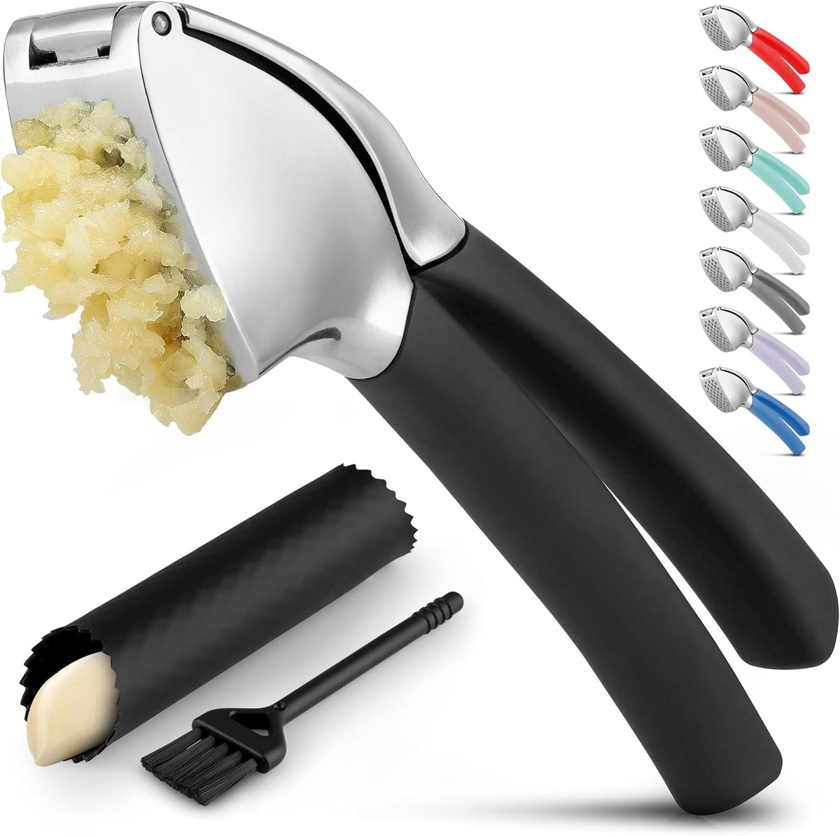 Zulay Kitchen Metal Comfort Grip Garlic Press