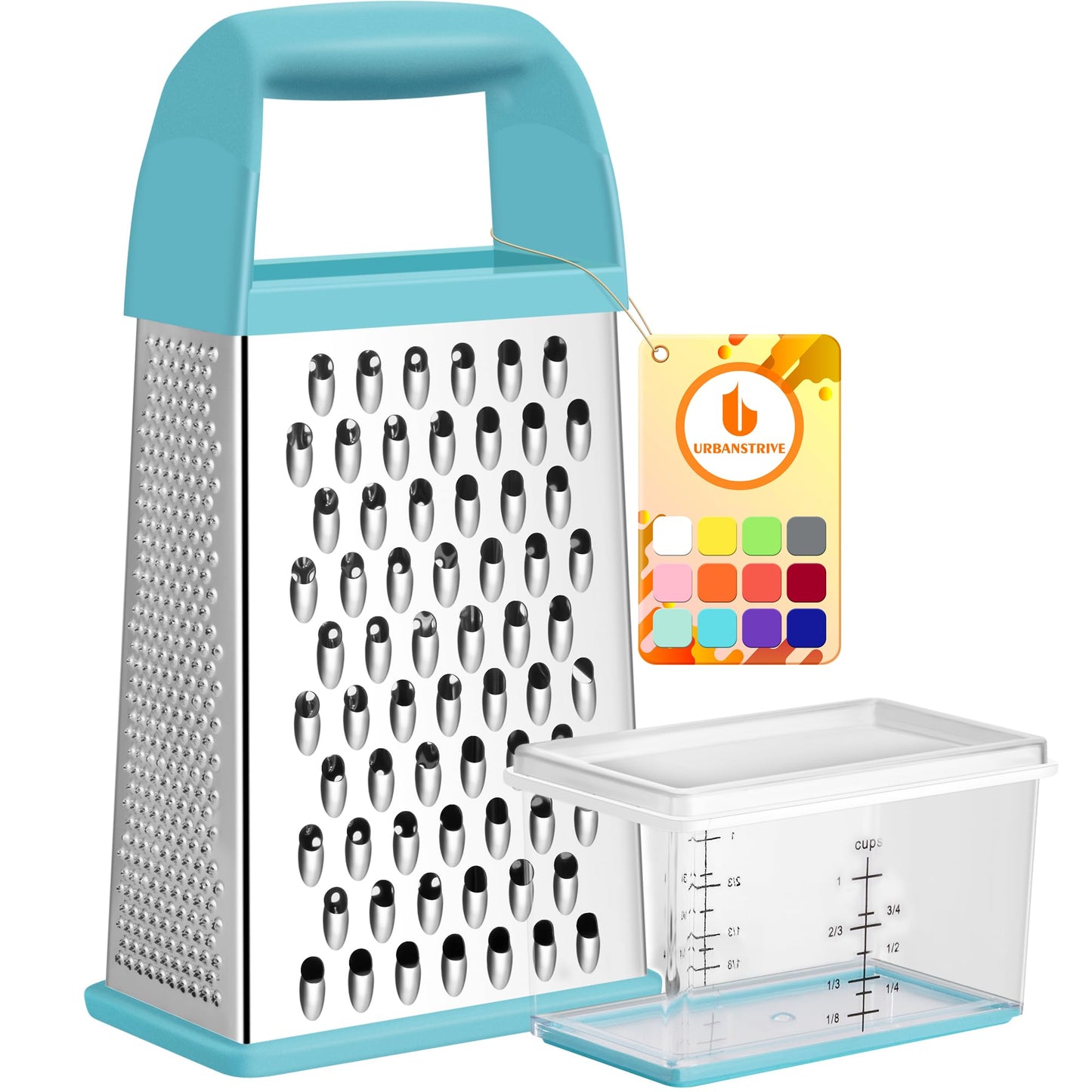 Cheese Grater With Container Box Grater Stainless Steel Kitchen Black