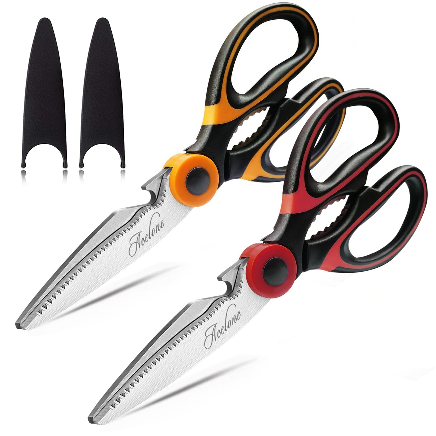 Acelone Kitchen Shears,Premium Heavy Duty Shears Ultra Sharp Stainless Steel Multi-function Kitchen Scissors for Chicken/Poultry/Fish/Meat/Vegetables/Herbs/BBQ…