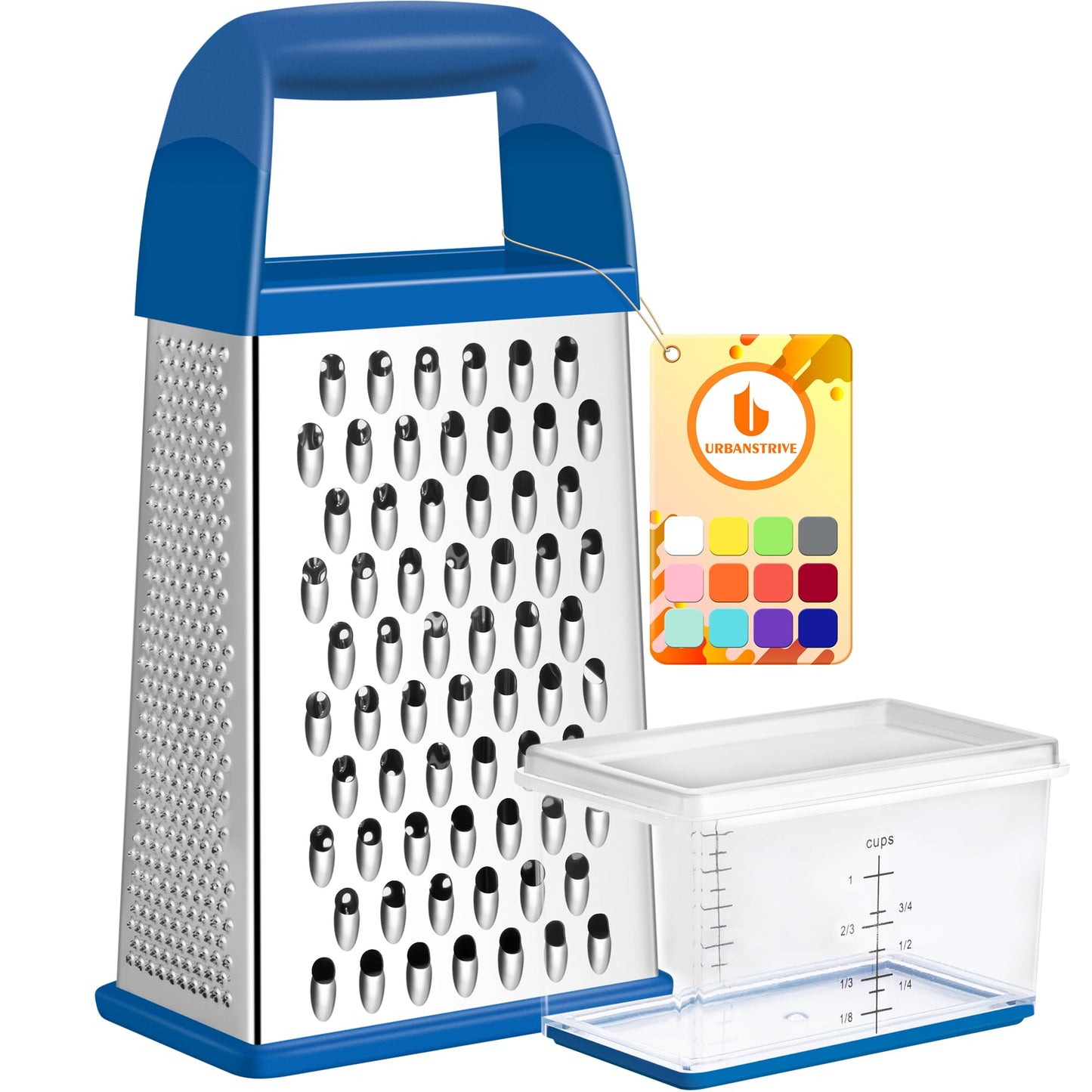 Cheese Grater With Container Box Grater Stainless Steel Kitchen Black