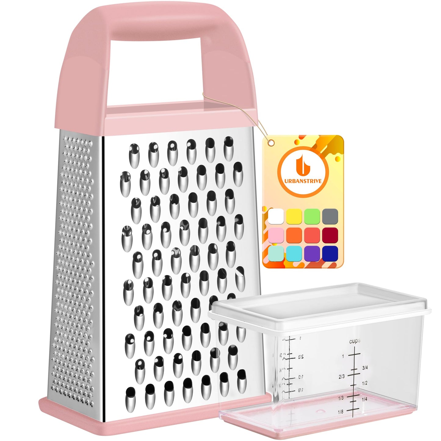 Cheese Grater With Container Box Grater Stainless Steel Kitchen Black