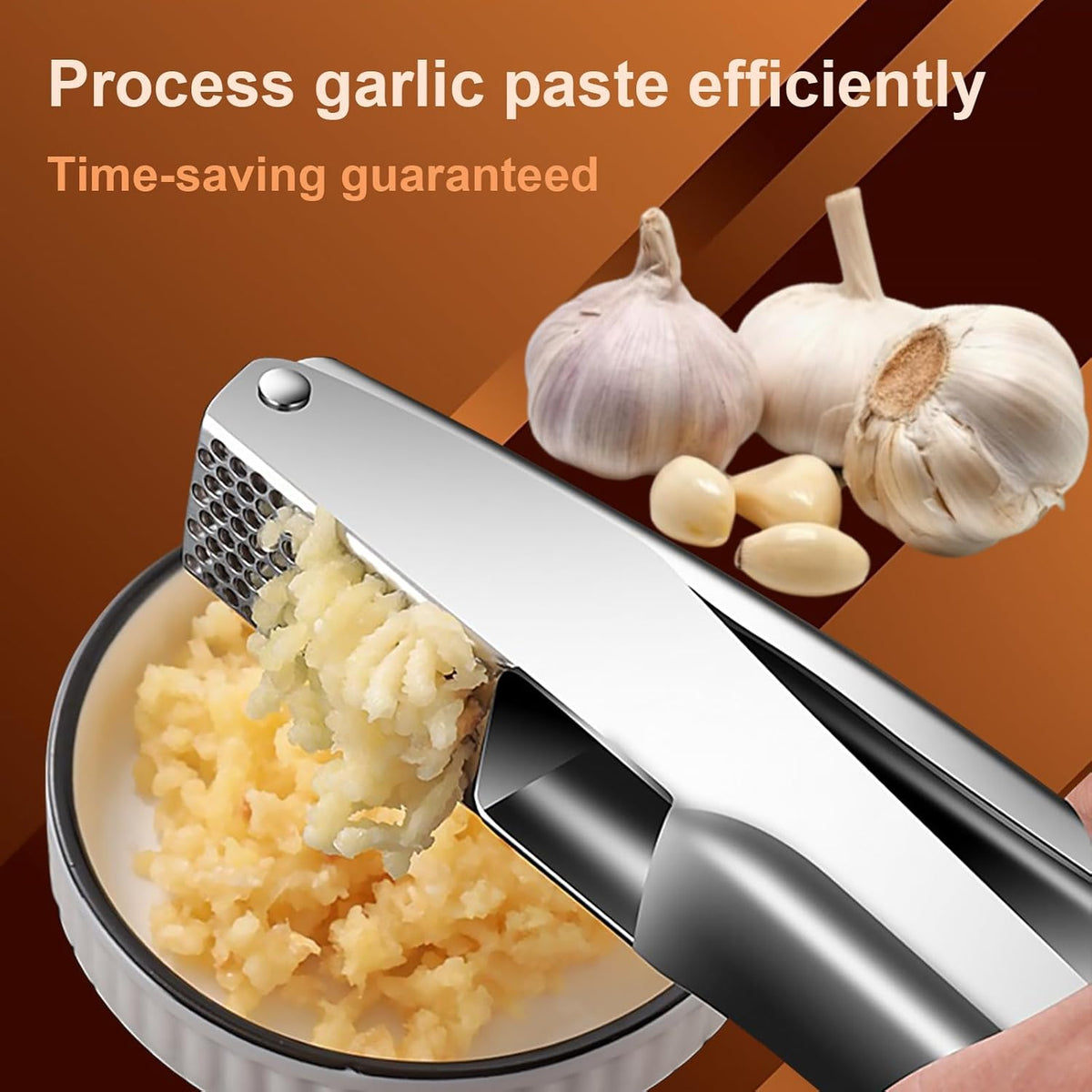 Stainless Steel Garlic Press, Garlic Crusher, Dishwasher Safe