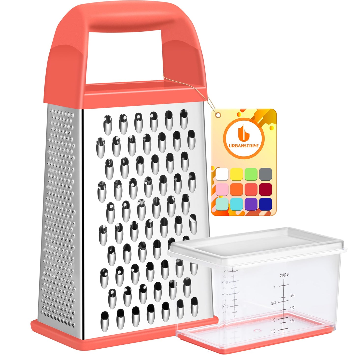 Cheese Grater With Container Box Grater Stainless Steel Kitchen Black