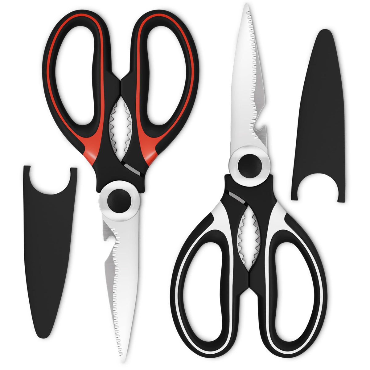 2 in 1 Kitchen Scissors for Food with Cutting Board, Safety Lock