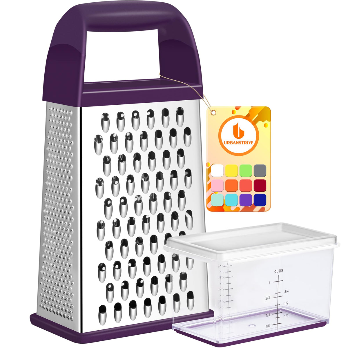 Cheese Grater With Container Box Grater Stainless Steel Kitchen Black