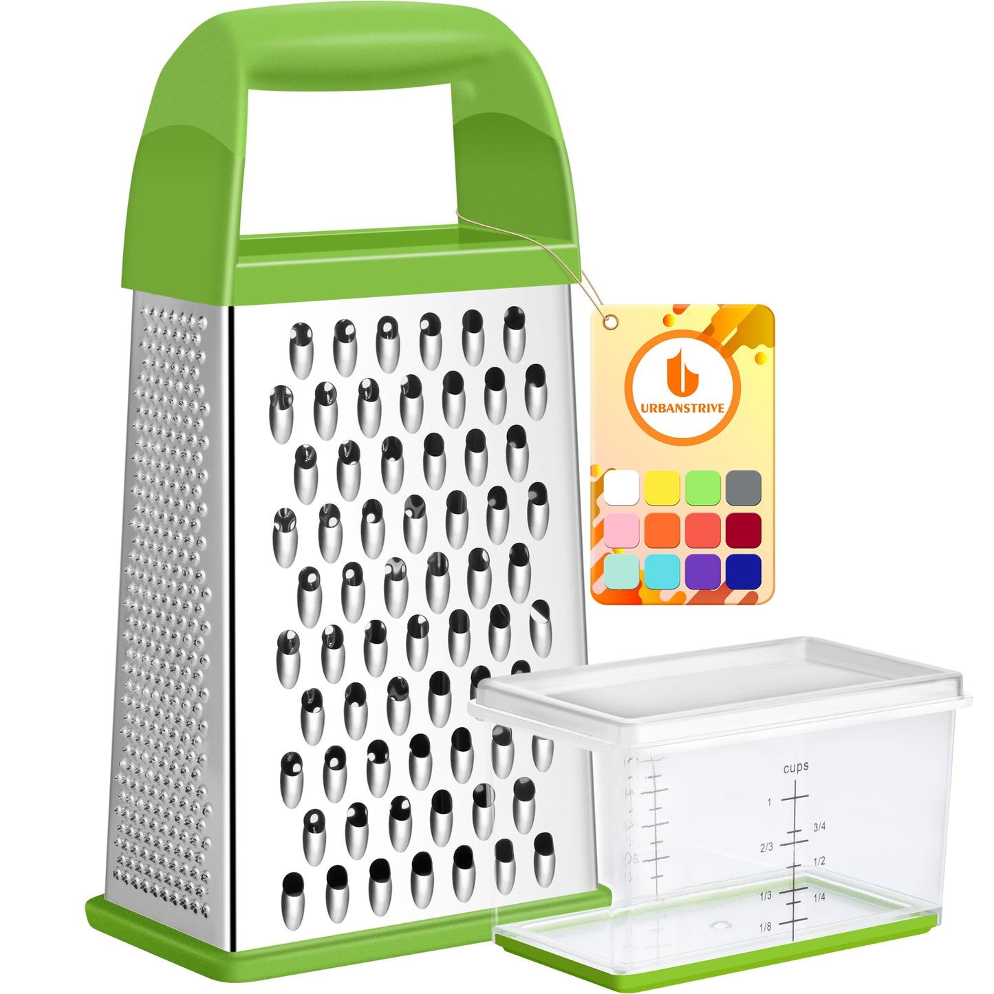 Cheese Grater With Container Box Grater Stainless Steel Kitchen Black