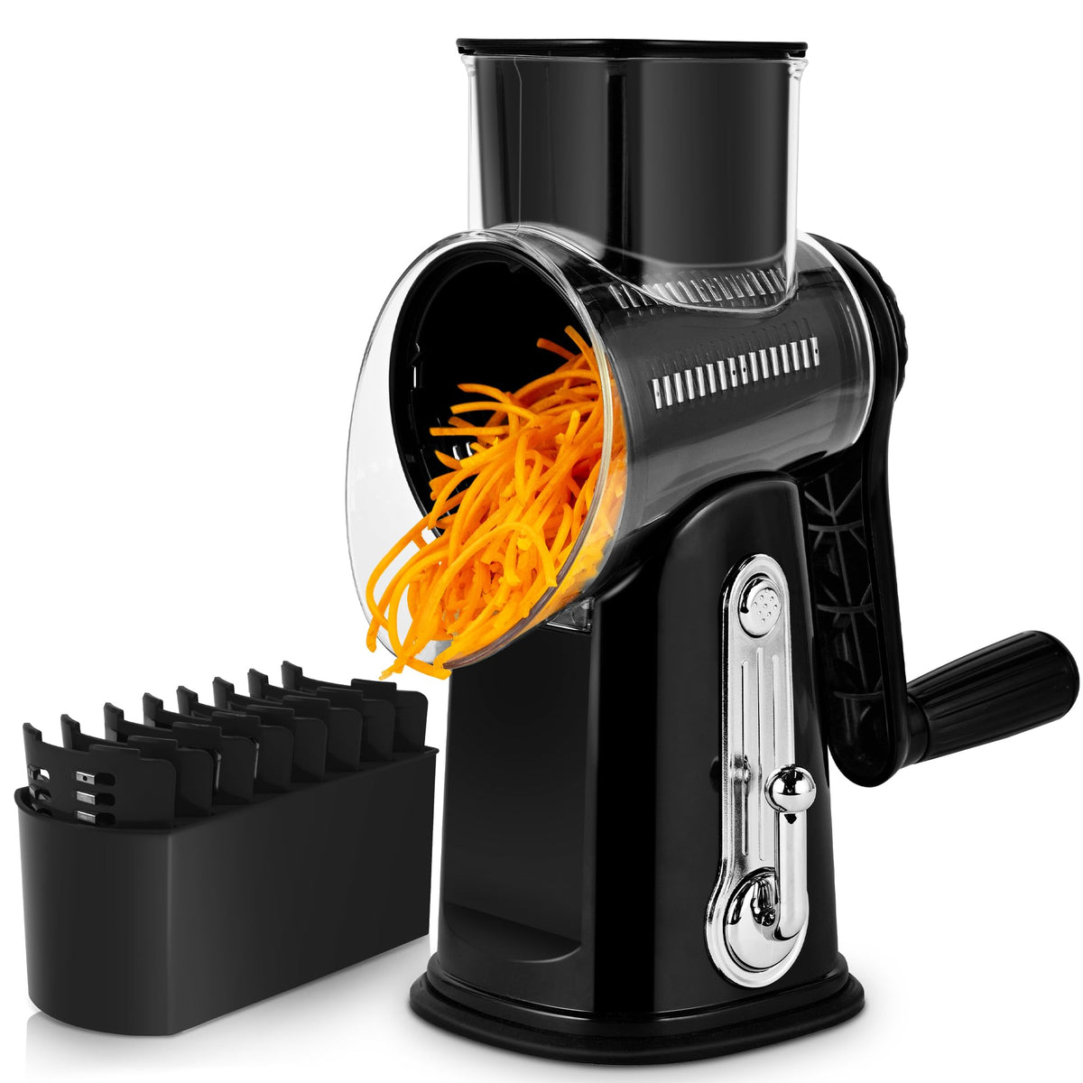 SUSTEAS Rotary Cheese Grater 5 Blades,Kitchen Mandoline Vegetable Slicer