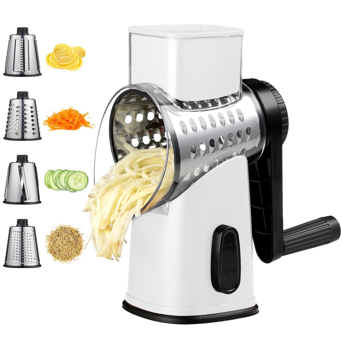 Rotary Hand Crank Cheese Grater,Cheese Shredder Vegetable Slicer(Red)