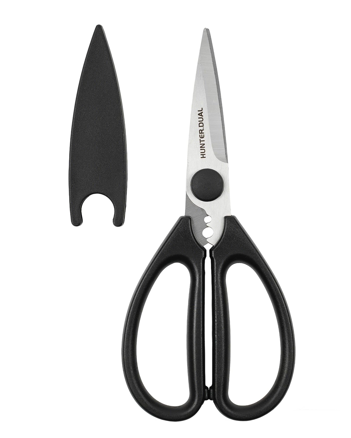 Kitchen Scissors for Food, HUNTER.DUAL Heavy Duty Come Apart Poultry Shears for Cooking, All Purpose for Cutting Chicken, Meat, Fish & Vegetables (Black, 8.35 Inch)