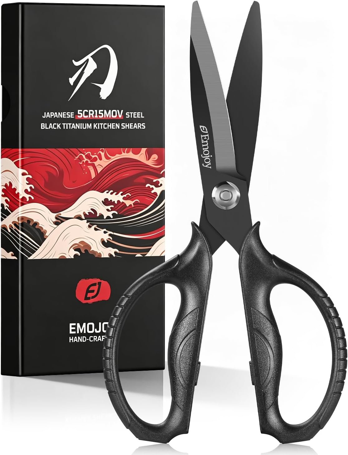 EMOJOY Titanium Kitchen Scissors, Japanese 5Cr15MoV Steel, Detachable