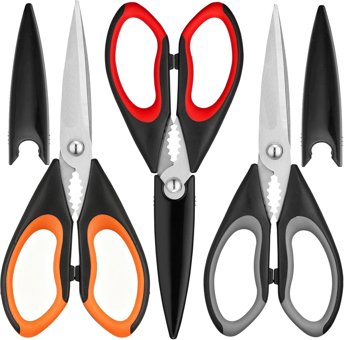 OMDAR 3 Pack Kitchen Scissors - Food Grade Kitchen Shears