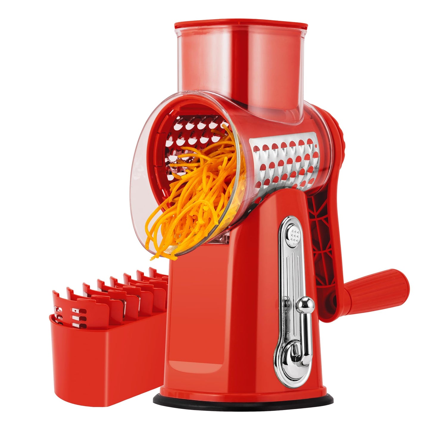 SUSTEAS Rotary Cheese Grater 5 Blades,Kitchen Mandoline Vegetable Slicer