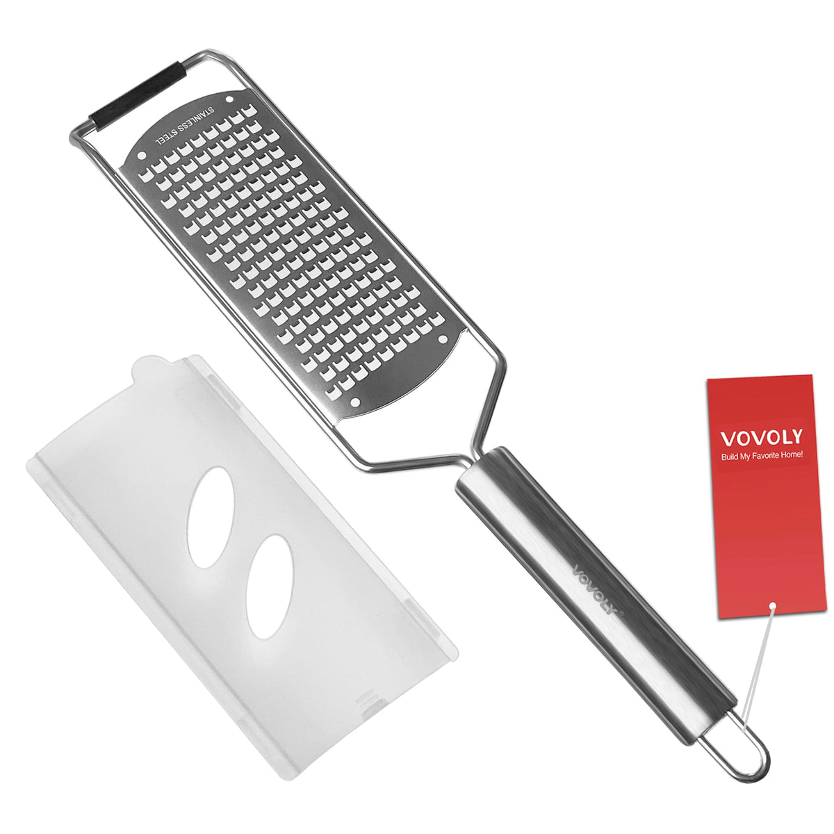 VOVOLY Zester Grater Set, 4 Pack-Fine/Coarse/Extra Coarse/Slider Attachment