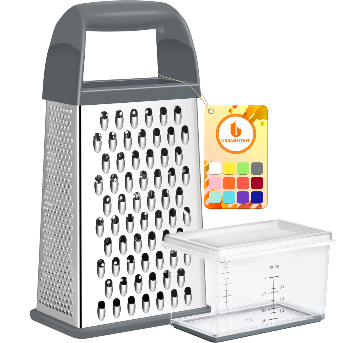 Cheese Grater With Container Box Grater Stainless Steel Kitchen Black