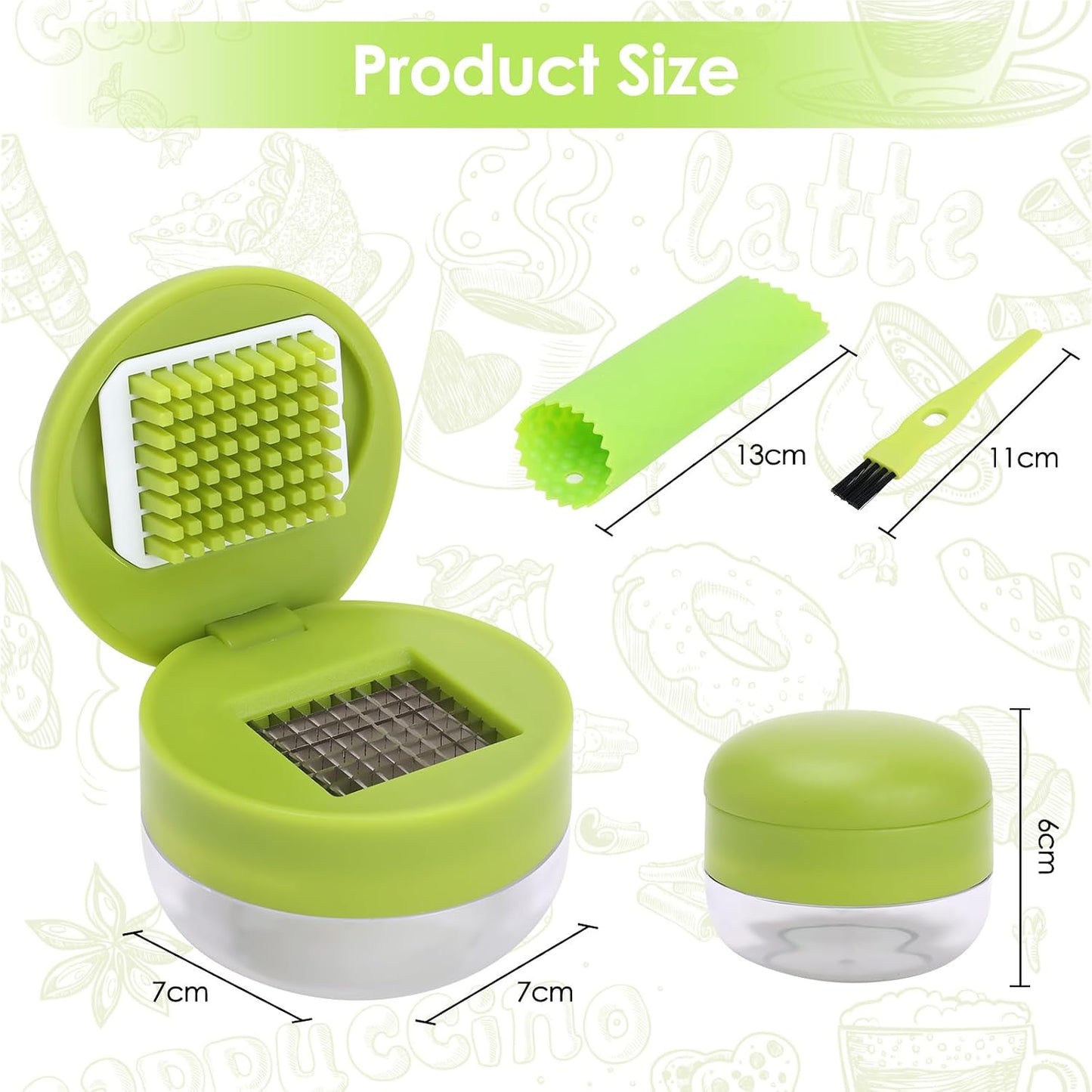 2Pcs Garlic Presses, Garlic Chopper for Garlic Ginger Fruit