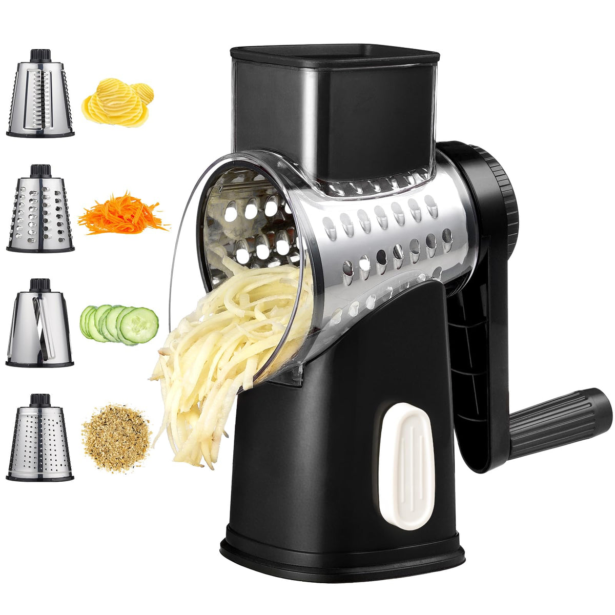 Rotary Hand Crank Cheese Grater,Cheese Shredder Vegetable Slicer(Red)