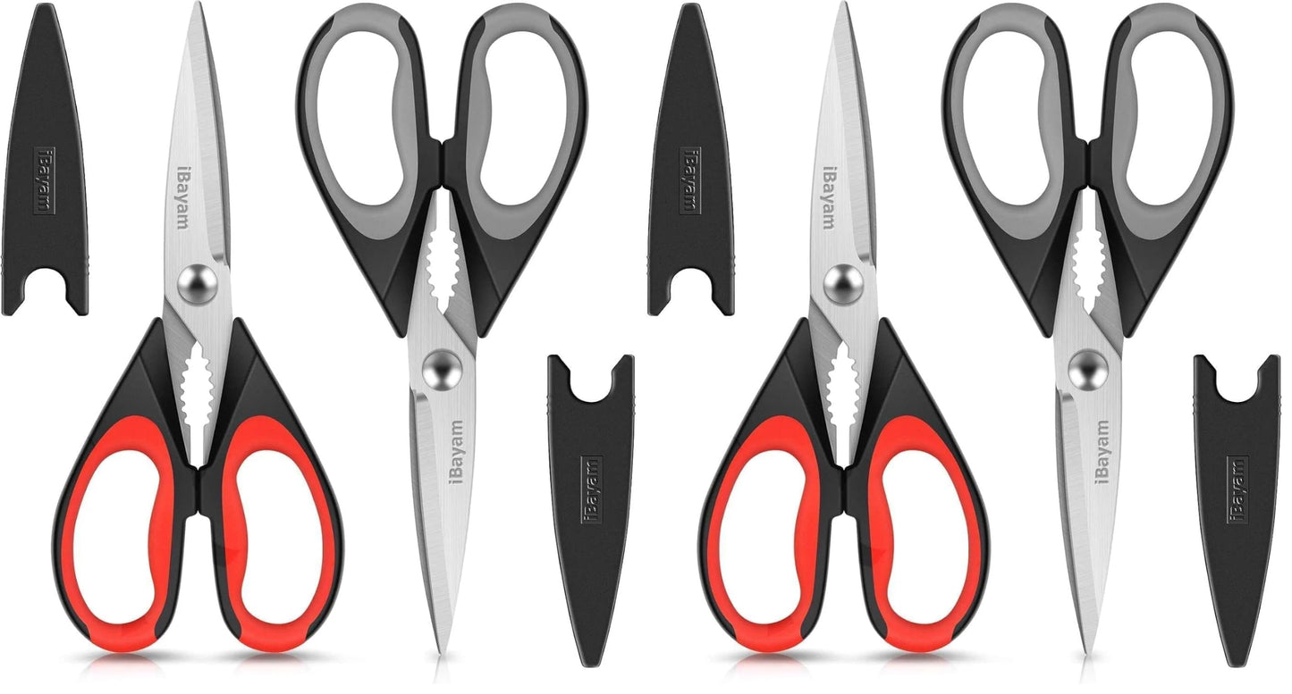 iBayam Kitchen Scissors Shears All Purpose Heavy Duty, Protective Sheath