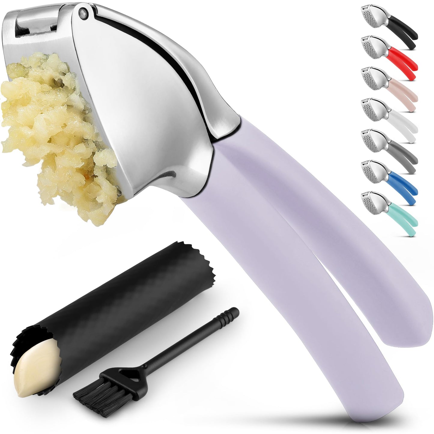 Zulay Kitchen Metal Comfort Grip Garlic Press